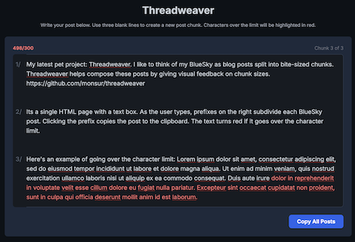 Screenshot of Threadweaver